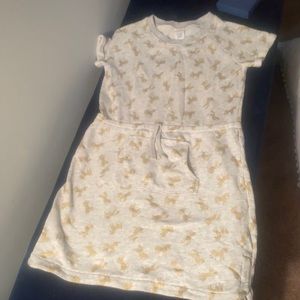 Gymboree grey and gold unicorn dress